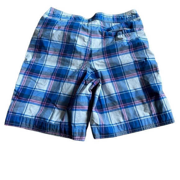 Hollister Plaid Board Shorts Blue and Pink Size Medium - Picture 2 of 3
